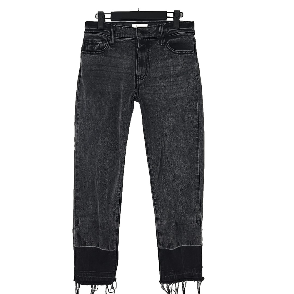 L.T.J. Letter To‎ Juliet Women's Black/Gray Denim Cropped Jeans 27 (26" Inseam)
